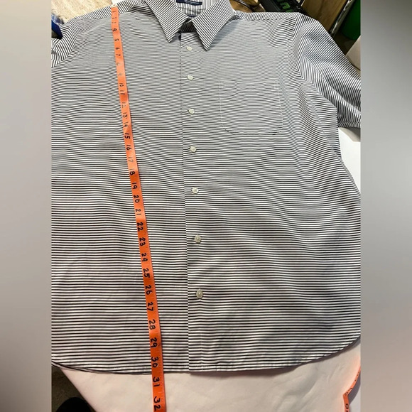 PAUL FREDRICK Black and white micro stripe button down size 17.5. - Picture 10 of 10